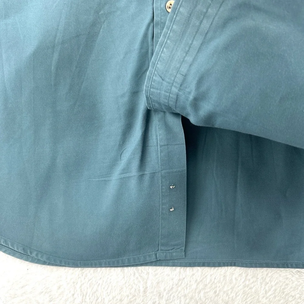 VTG Banana Republic Safari Mill Valley Mens Large Button Down Shirt Teal Green